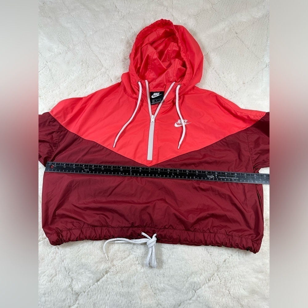 Women's Nike Jacket Heritage Windbreaker Medium color block orange red maroon - Picture 4 of 9